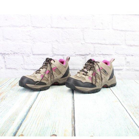 LL Bean Brown Pink Leather Mesh Tek 2.5 WP Trail Hiking Sneakers 6 M - Picture 2 of 9